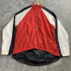 Vintage Nike Sweatshirt Mens Large 1/4 Zip Pullover Red White Windbreaker 90s